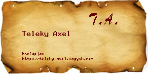 Teleky Axel névjegykártya
